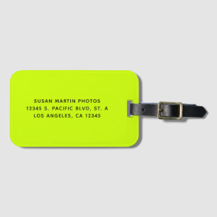 Neon-Gelb und Schwarz Moderne Minimalistisch Gepäckanhänger