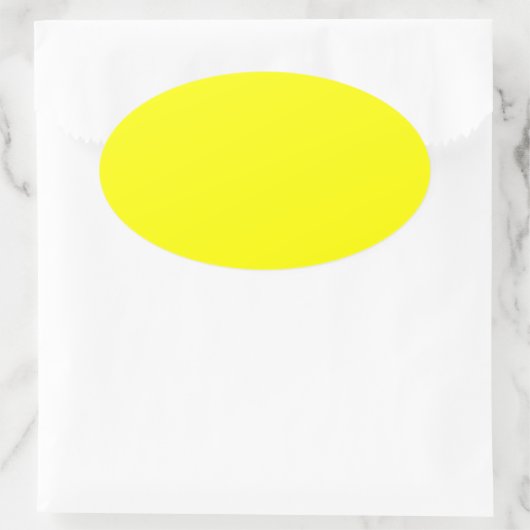 Neon-gelber Hexencode FFFF01 Ovaler Aufkleber (Tasche)