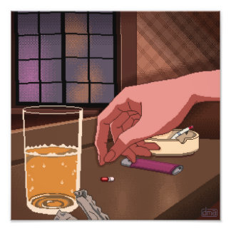 Neon Genesis Evangelion Pixel Art Foto Print