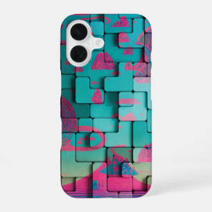 Neon Geometric Abstract _ iPhone case 16 Hülle