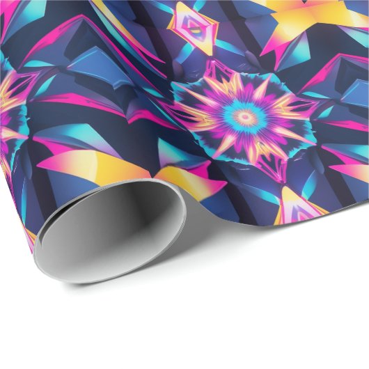 Neon Geometric Abstraction Geschenkpapier (Rolleneckpunkt)