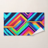 Neon Geometric Abstrakt Art Badhandtuch Set (Handtuch)