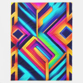Neon Geometric Abstrakt Art Fleecedecke (Vorderseite)