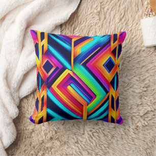 Neon Geometric Abstrakt Art Kissen