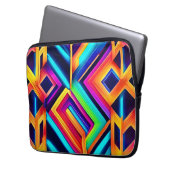 Neon Geometric Abstrakt Art Laptopschutzhülle (Vorderseite Links)