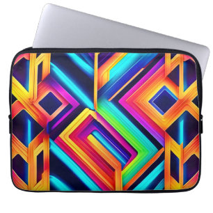 Neon Geometric Abstrakt Art Laptopschutzhülle