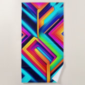 Neon Geometric Abstrakt Art Strandtuch (Vorderseite)