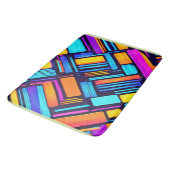 Neon Geometric Abstrakt Badematte (Schrägansicht)
