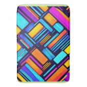 Neon Geometric Abstrakt Badematte (Vorderseite Vertikal)