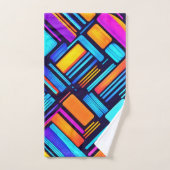 Neon Geometric Abstrakt Badhandtuch Set (Handtuch)