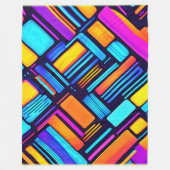 Neon Geometric Abstrakt Fleecedecke (Vorderseite)