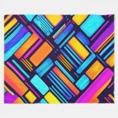 Neon Geometric Abstrakt Fleecedecke (Vorderseite (Horizontal))