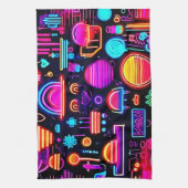 Neon Geometric Abstrakt Geschirrtuch (Vertikal)