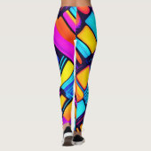 Neon Geometric Abstrakt Leggings (Rückseite)