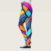 Neon Geometric Abstrakt Leggings (Links)