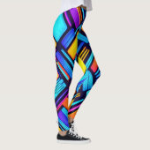 Neon Geometric Abstrakt Leggings (Rechts)