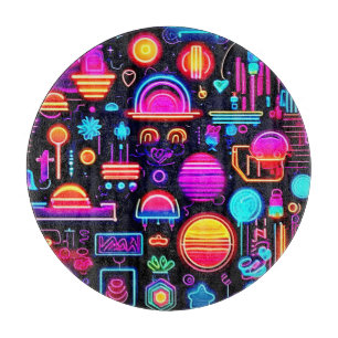 Neon Geometric Abstrakt Schneidebrett