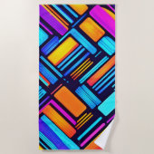 Neon Geometric Abstrakt Strandtuch (Vorderseite)