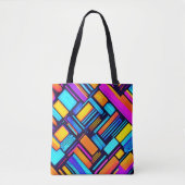 Neon Geometric Abstrakt Tasche (Vorderseite)