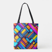 Neon Geometric Abstrakt Tasche (Rückseite)