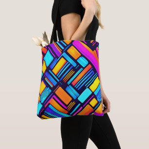 Neon Geometric Abstrakt Tasche