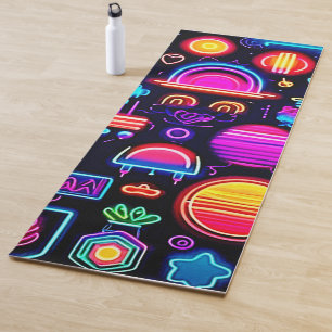 Neon Geometric Abstrakt Yogamatte