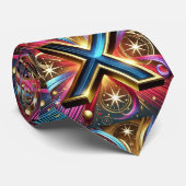 Neon Geometric Design Krawatte (Gerollt)