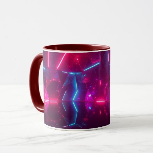Neon Geometric Fantasy Tasse (Vorderseite Links)