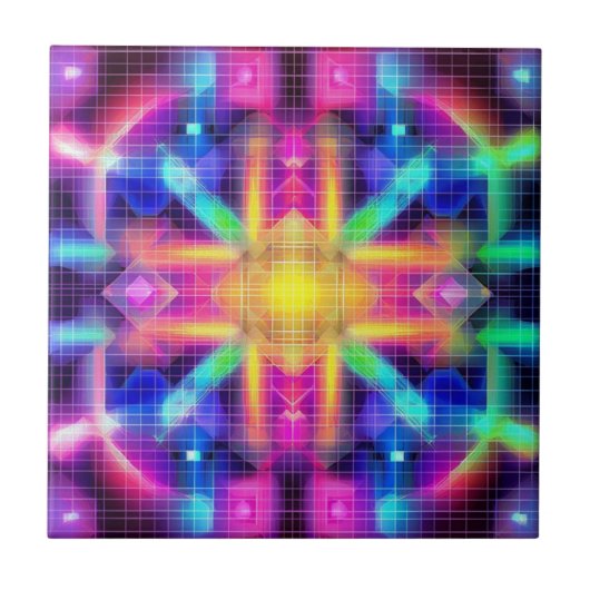 Neon Geometric Fliese (Vorderseite)