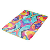 Neon Geometric Fusion Art Badematte (Schrägansicht)