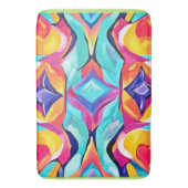 Neon Geometric Fusion Art Badematte (Vorderseite Vertikal)