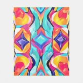 Neon Geometric Fusion Art Fleecedecke (Vorderseite)