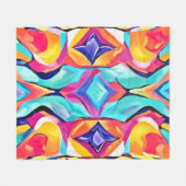 Neon Geometric Fusion Art Fleecedecke (Vorderseite (Horizontal))