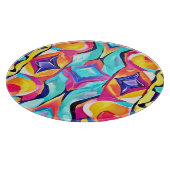 Neon Geometric Fusion Art Schneidebrett (Ecke)