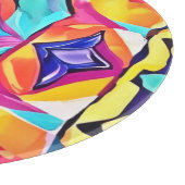 Neon Geometric Fusion Art Schneidebrett (Ecke)