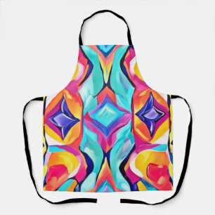 Neon Geometric Fusion Art Schürze
