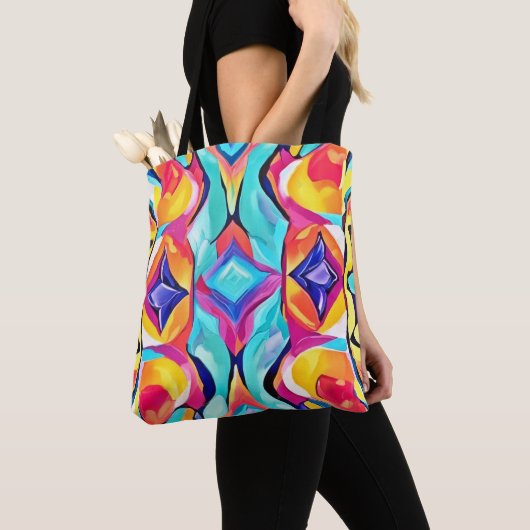 Neon Geometric Fusion Art Tasche (Von Nahem)