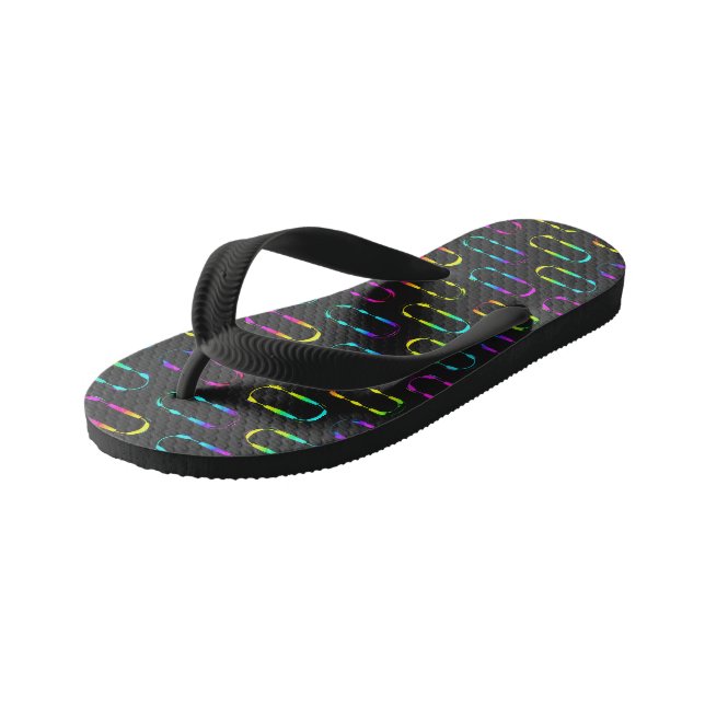 Neon Geometric Kinderbadesandalen (Schrägansicht)