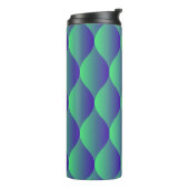 Neon Geometric: Lebhaftes, blendendes Muster. Thermosbecher (Nach links gedreht)