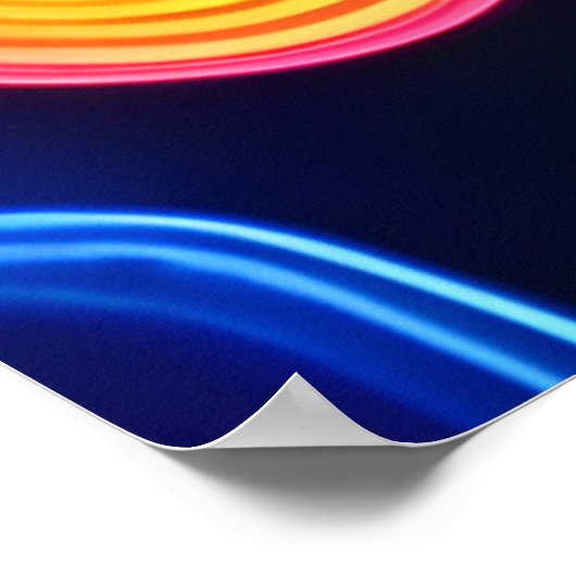 Neon Geometric Mandala Art Poster (Ecke)