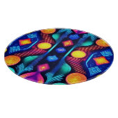 Neon Geometric Mandala Art Schneidebrett (Ecke)