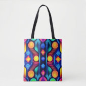 Neon Geometric Mandala Art Tasche (Vorderseite)