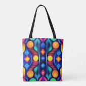 Neon Geometric Mandala Art Tasche (Rückseite)