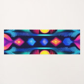 Neon Geometric Mandala Art Yogamatte (Rückseite (Horizontal))