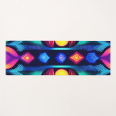 Neon Geometric Mandala Art Yogamatte (Vorderseite (Horizontal))