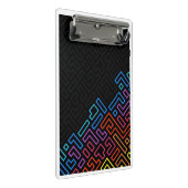 Neon Geometric Maze Mini Clipboard – Modern Colorf Mini Klemmbrett (Schrägansicht)