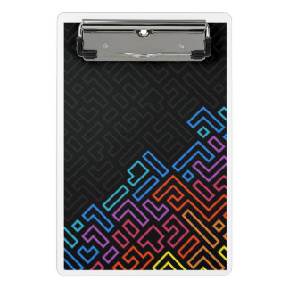 Neon Geometric Maze Mini Clipboard – Modern Colorf Mini Klemmbrett