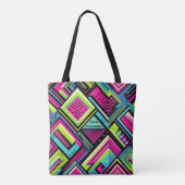 Neon Geometric Pop Art Tote Bag Tasche (Rückseite)