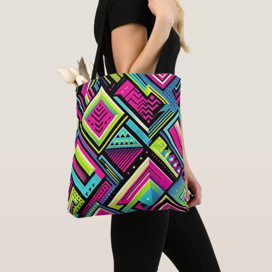 Neon Geometric Pop Art Tote Bag Tasche (Von Nahem)