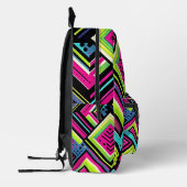 Neon Geometric Retro Vibes Bedruckter Rucksack (Links)